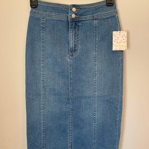 Free People long denim skirt